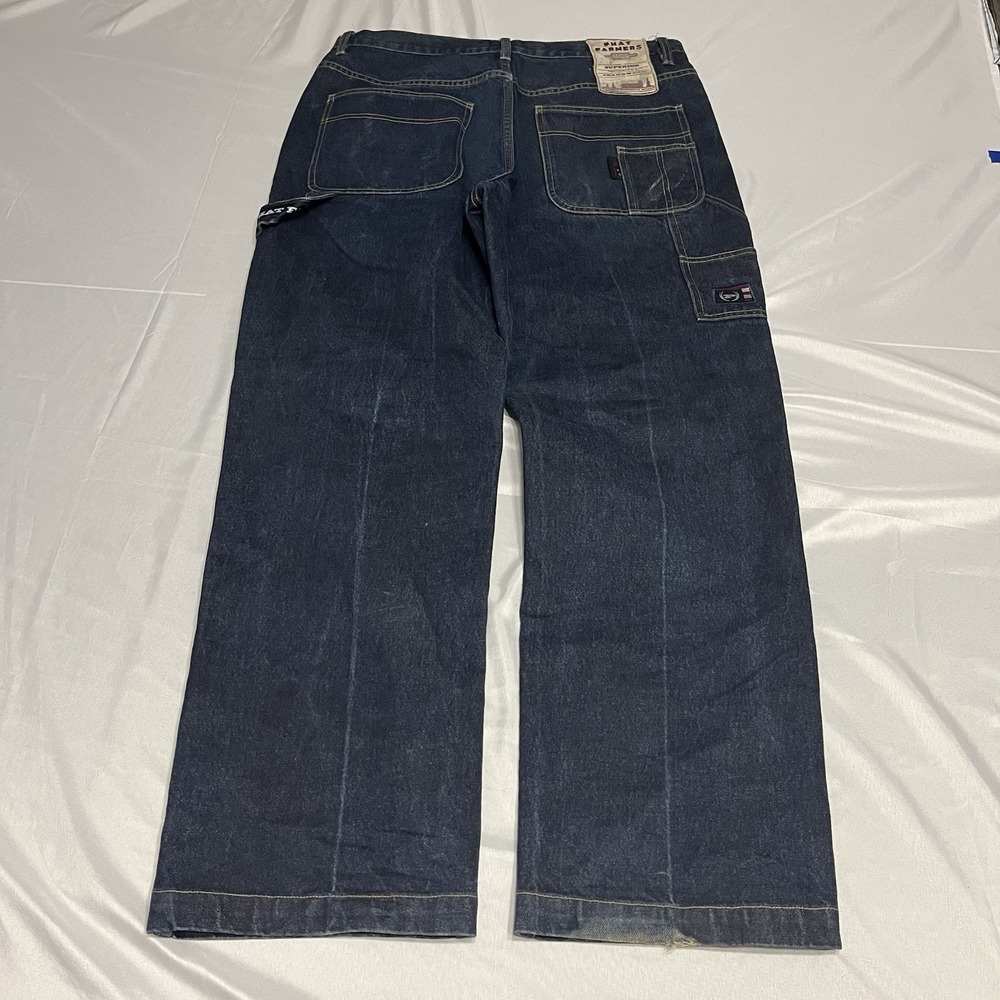 Vintage Phat Farm Jeans Mens 34x32 Blue Carpenter Distressed Grunge Skate Y2K